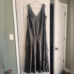 ASOS Design Curve long silky silver dress